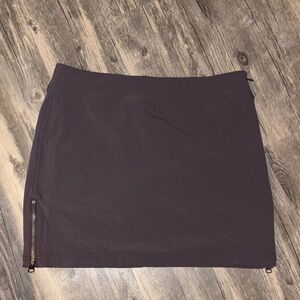 Athleta Skort Athletic Womens 4 Brown Build In Shorts Side Zip Pockets